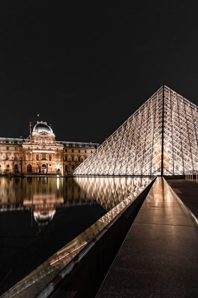 glass building during nighttime