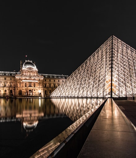 glass building during nighttime