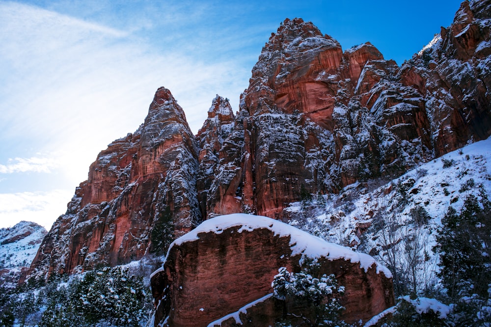 mountain covered with snow