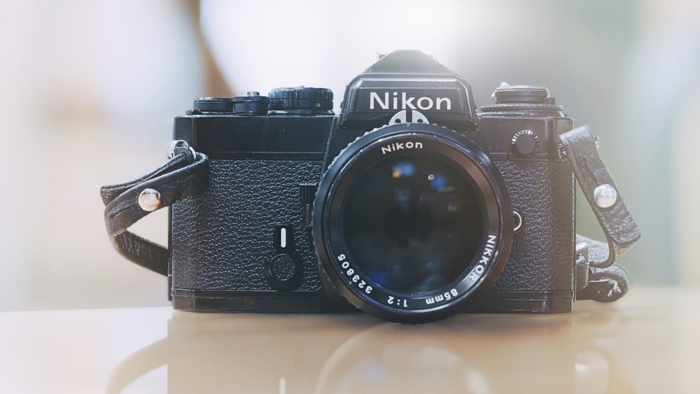 black Nikon camera