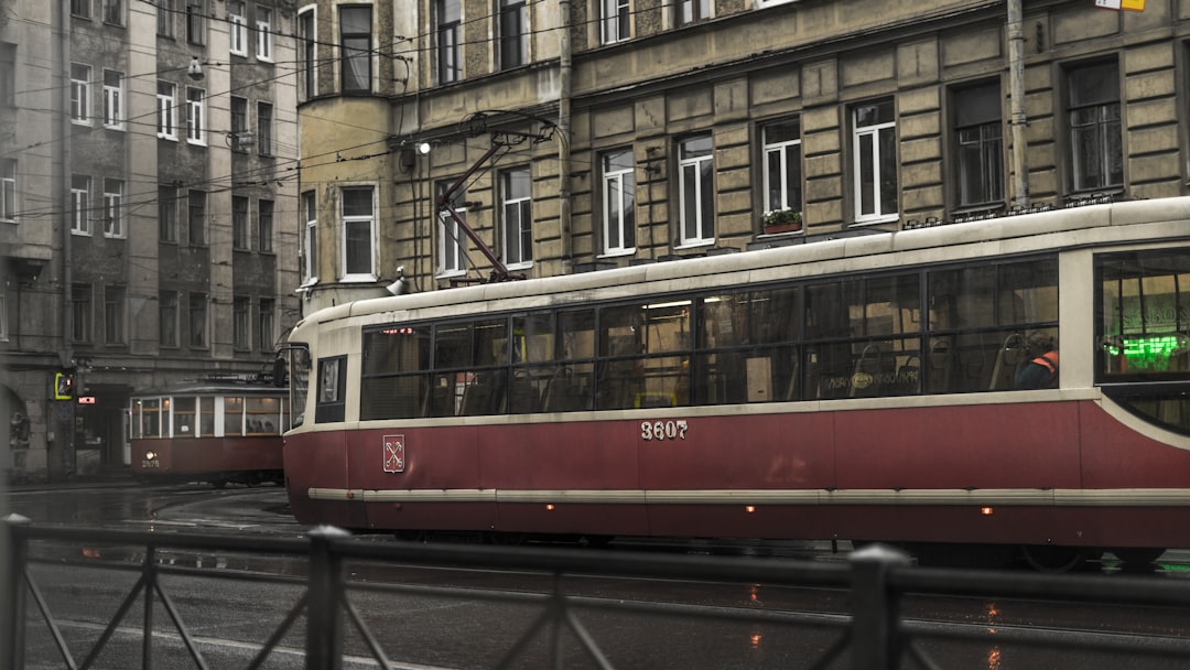 red and white tram