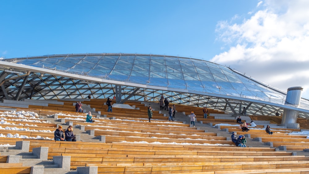 people sitting on stairs