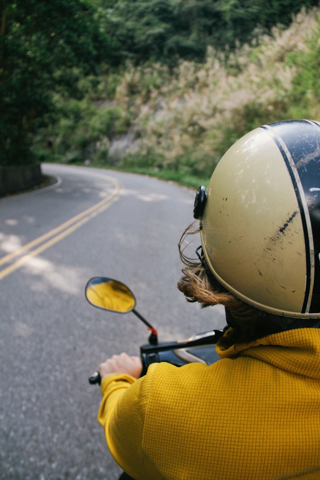 woman on a motorbike