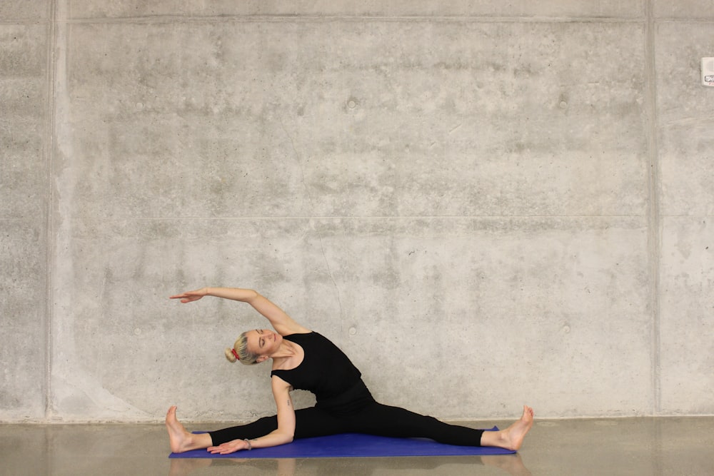 woman stretching her body