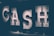 Large illuminated letters spell out the word 'CASH' against a dark background, with each letter filled with lightbulbs that produce a soft, glowing effect.