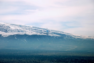 mountain covered with snow view turkmenistan teams background