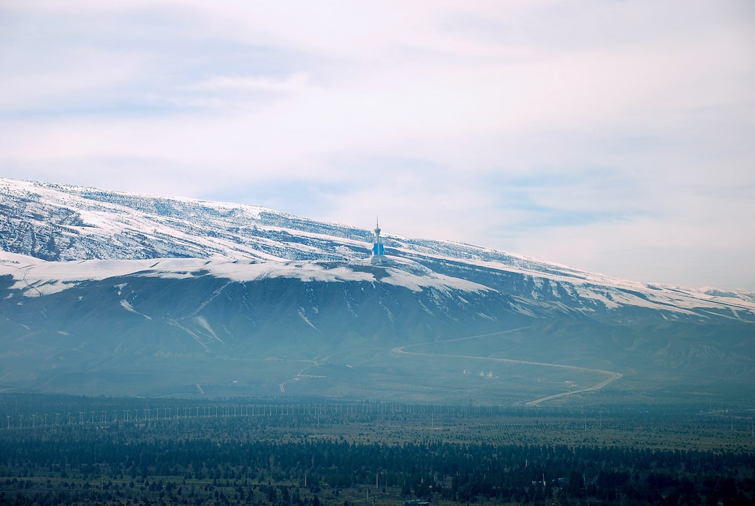 mountain covered with snow view,