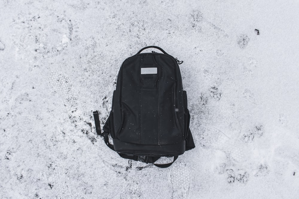 black leather backpack