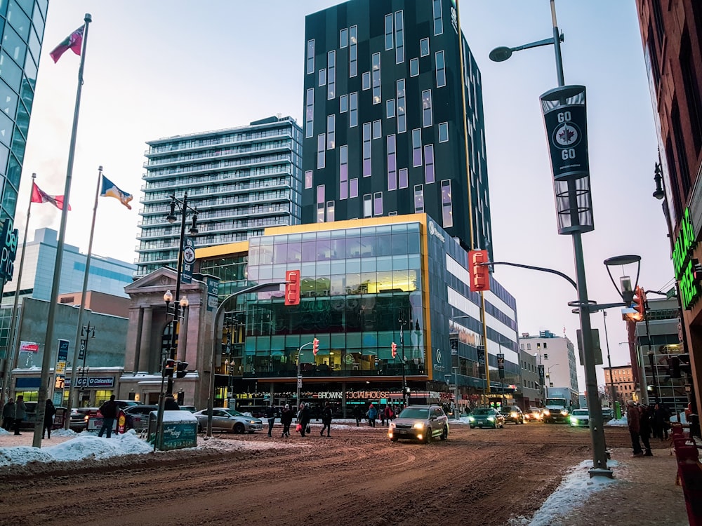 cars on road near building during daytime