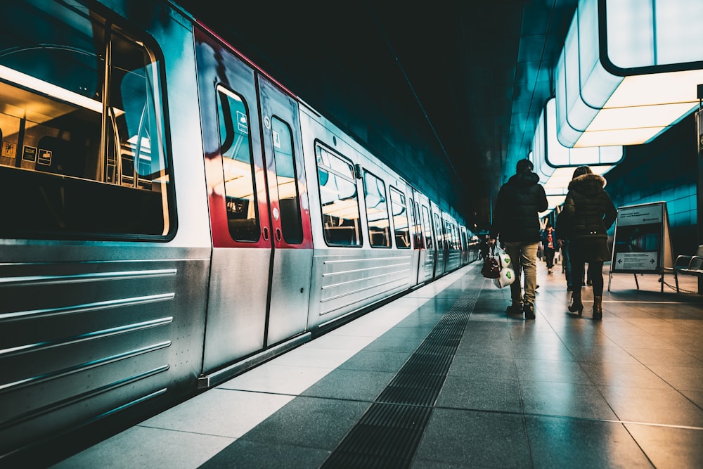 person standing in subway