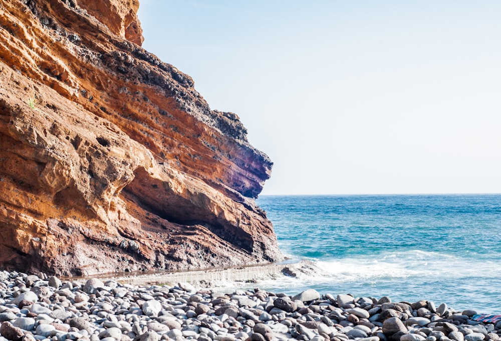 waves raging on rocks