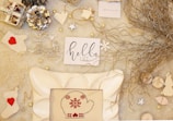A collection of seasonal décor items made from natural materials.