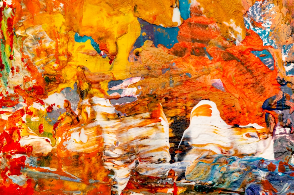 orange and white abstract painting