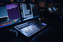 flat screen monitor turned-on