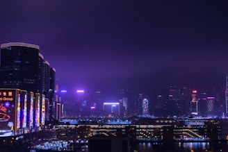 high-rise buildings during nighttime