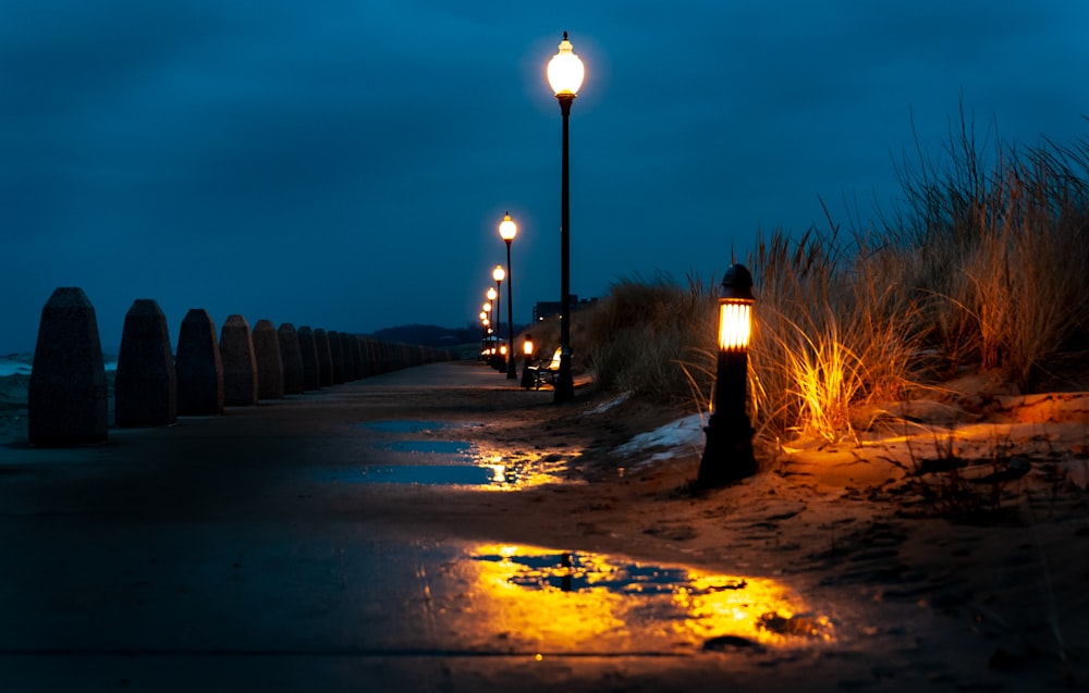 street light turned-on during nighttime