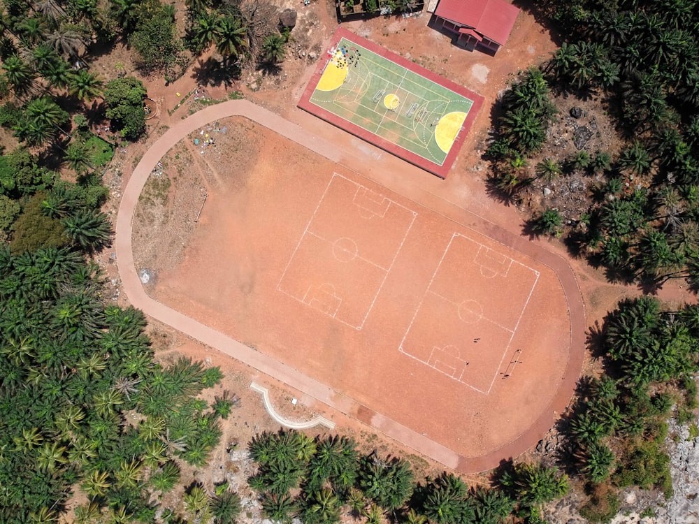 earial soccer field