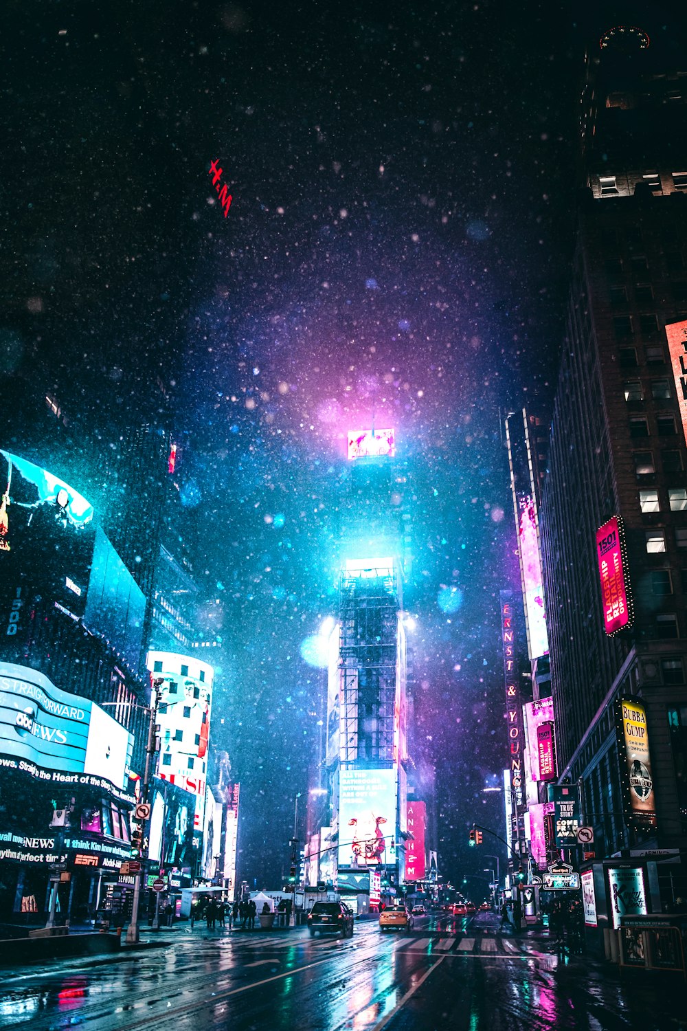 high-rise buildings during night time