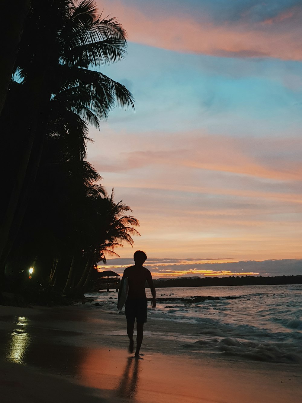 silhouette photo of person on seashore