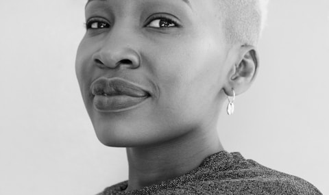 grayscale photo of woman