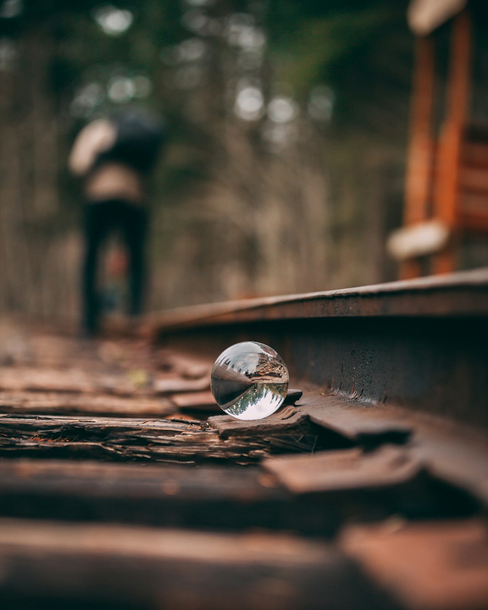 crystal ball photography of railway