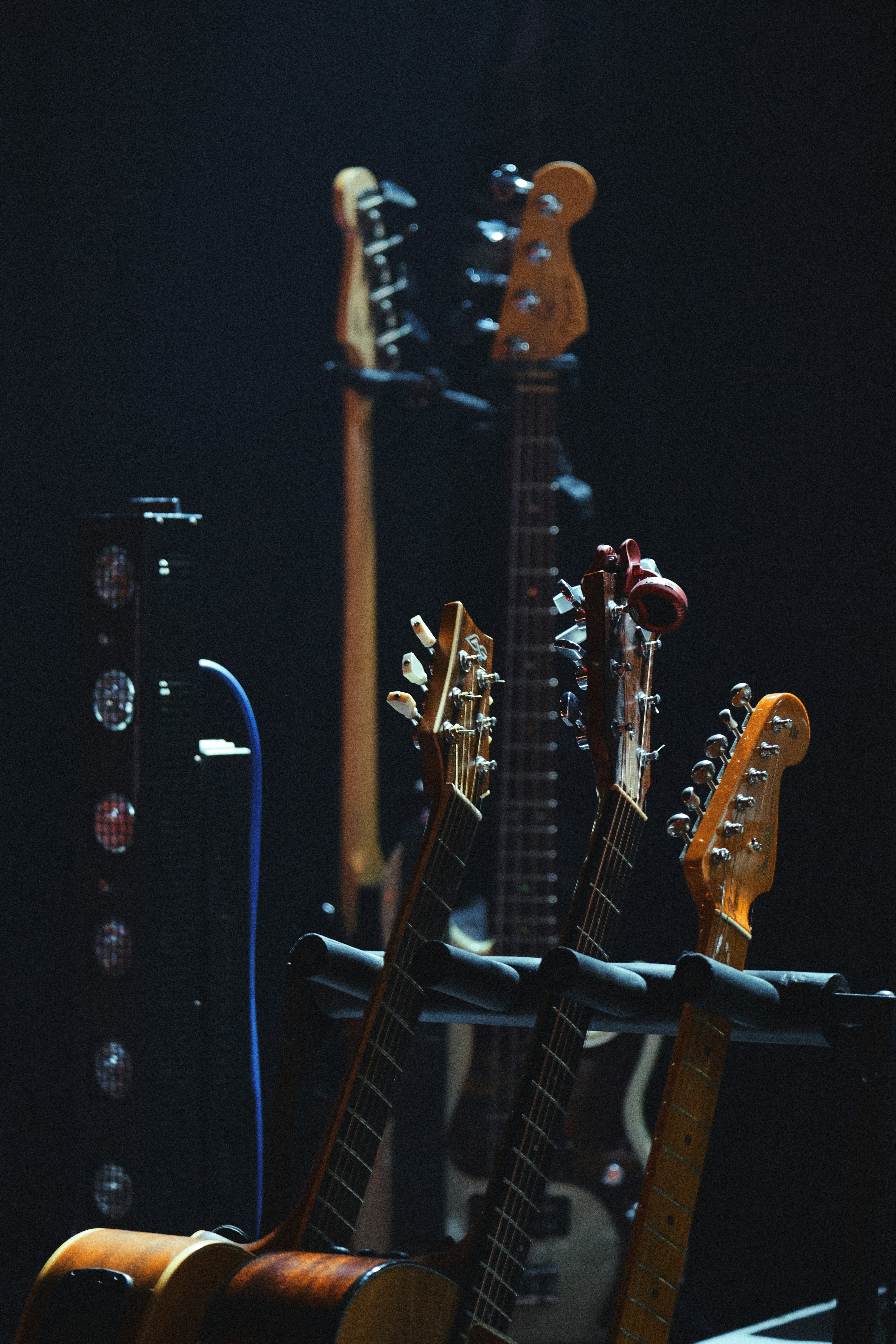 several guitars