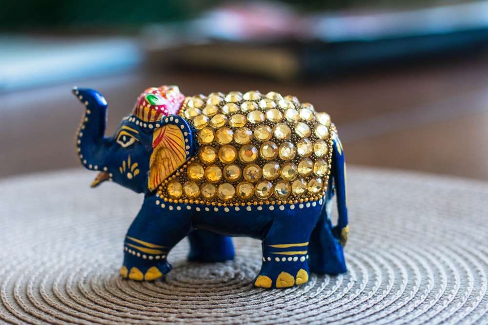 blue elephant figurine