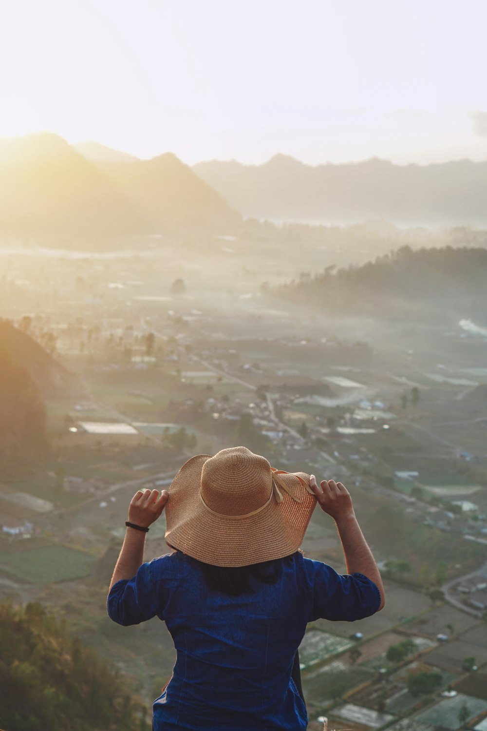 woman on mountain edge