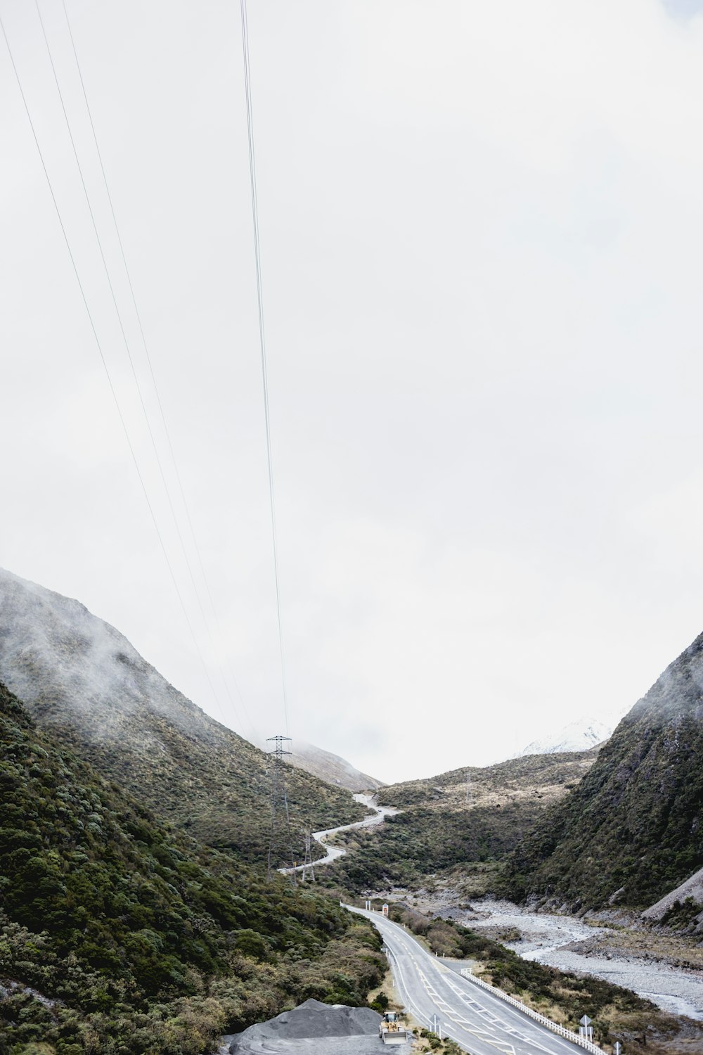 highway covered with fog