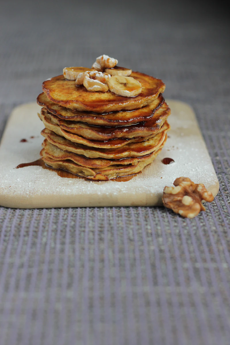 Tortitas de Trigo Sarraceno y Plátano con Nueces