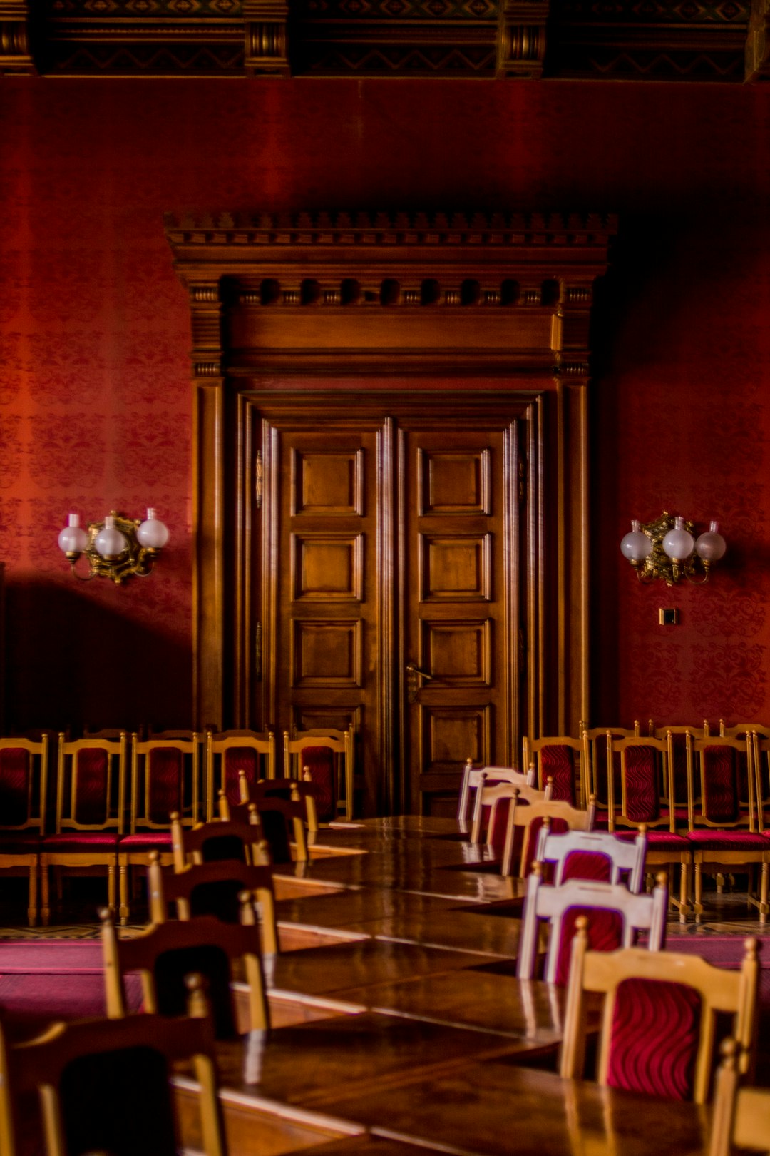 brown wooden door