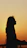 silhouette of man standing near railings