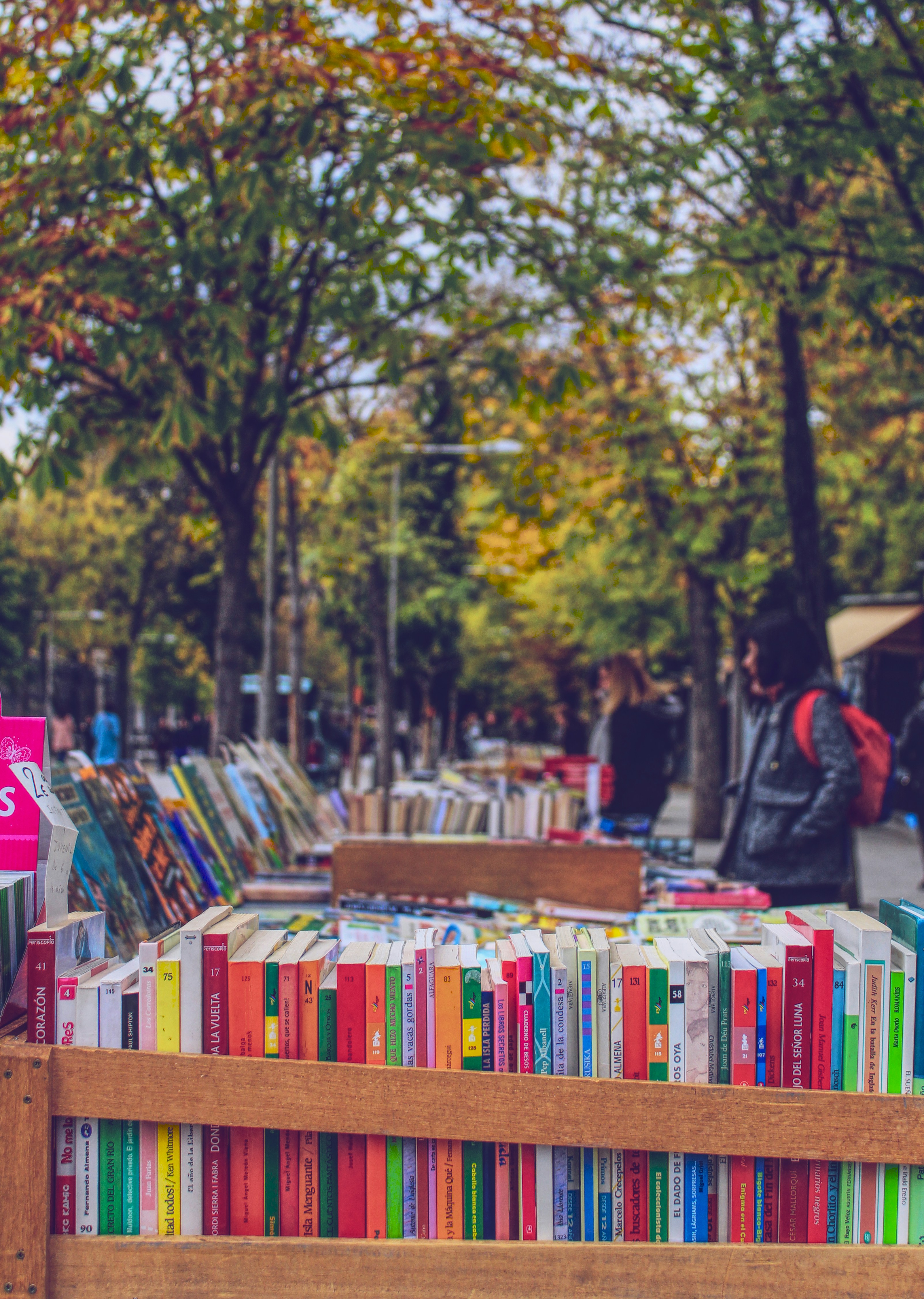 Second-hand book stall in Madrid