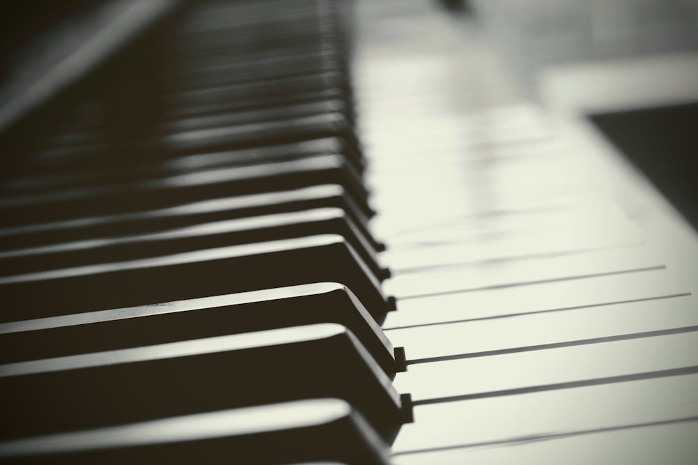 selective photography of piano