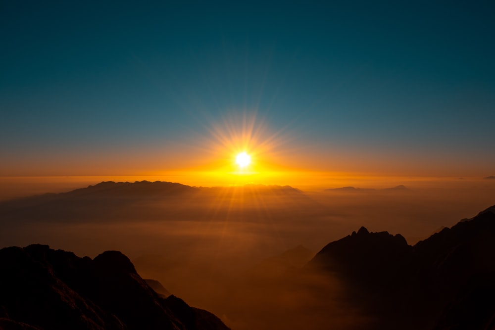 sunlight and mountains