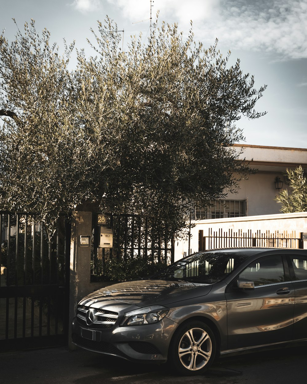 black Mercedes-Benz car