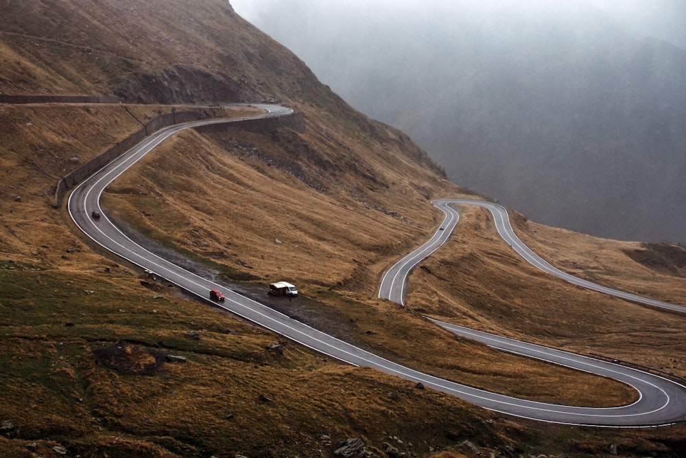 aerial asphalt road