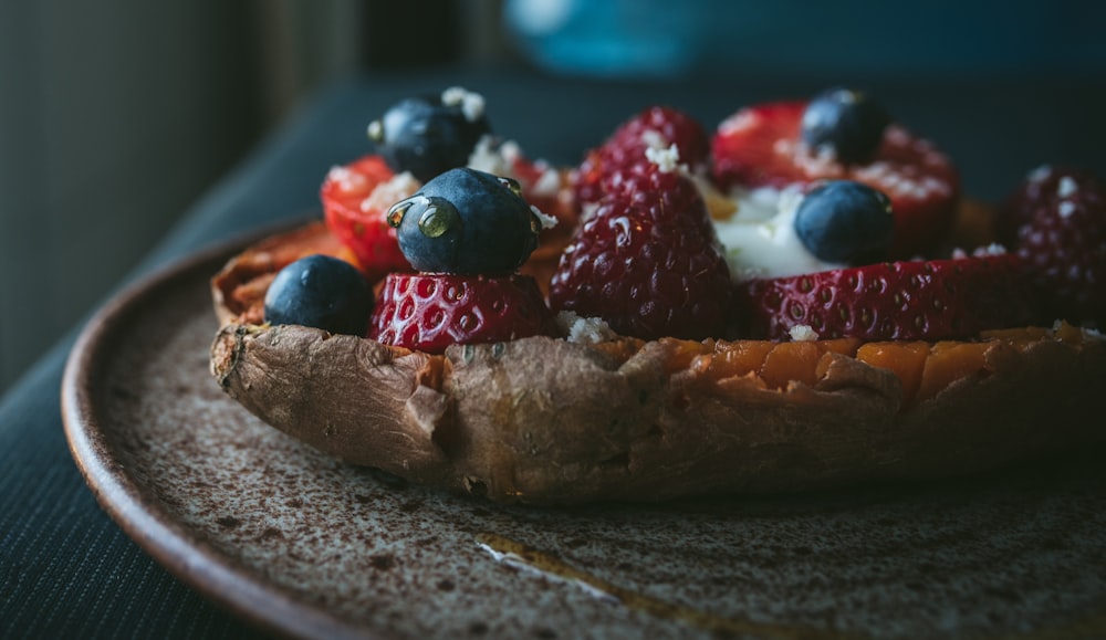 strawberry and blueberry tart