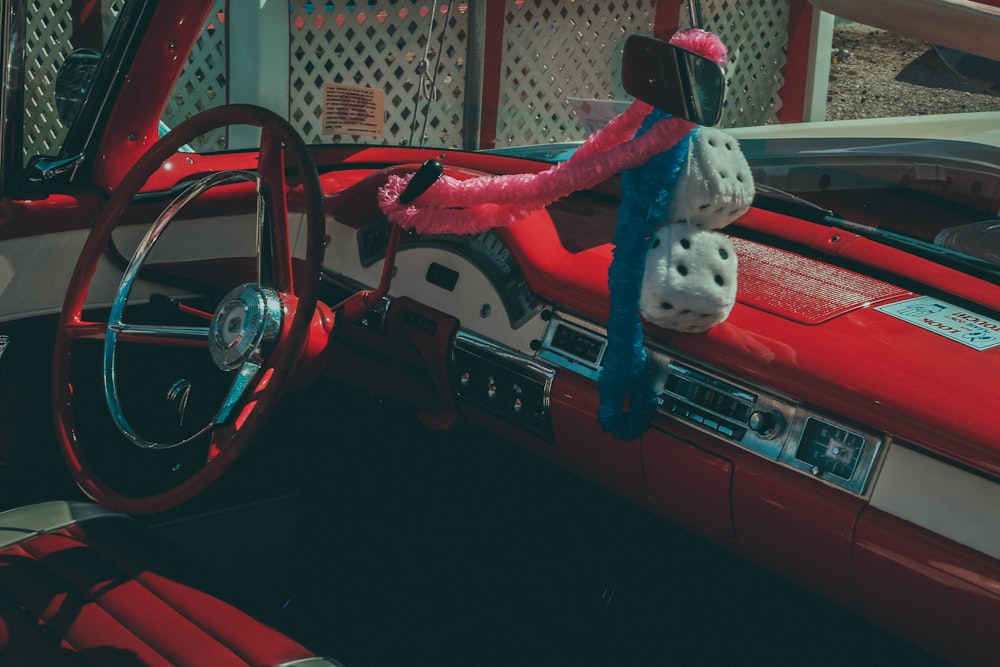 red steering wheel