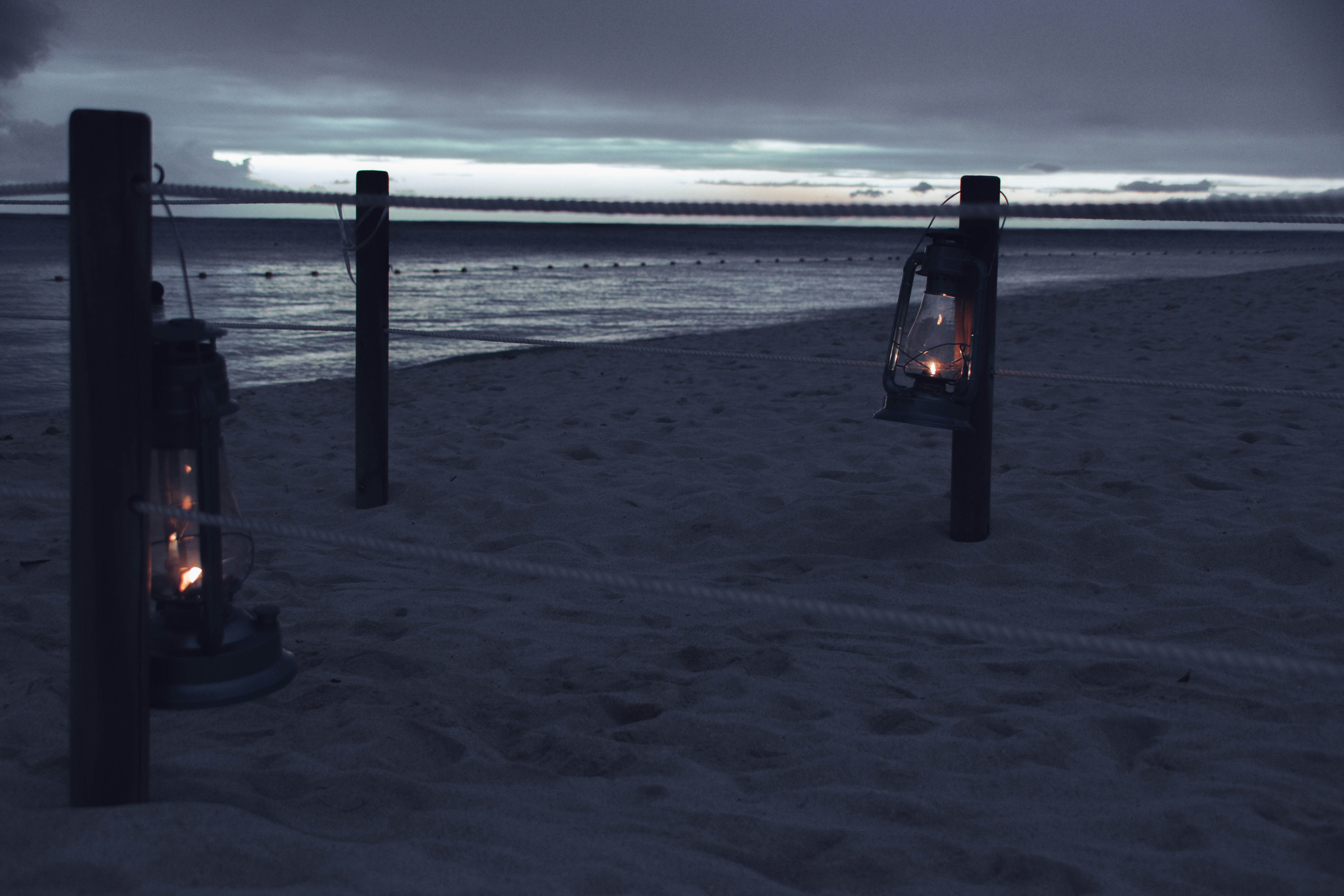 Lanterns by the ocean