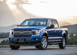 blue Ford pickup truck