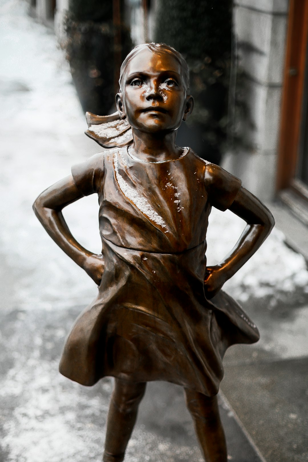 girl wearing dress figurine