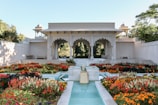 Beautifully landscaped gardens at Oberoi Udaivilas.