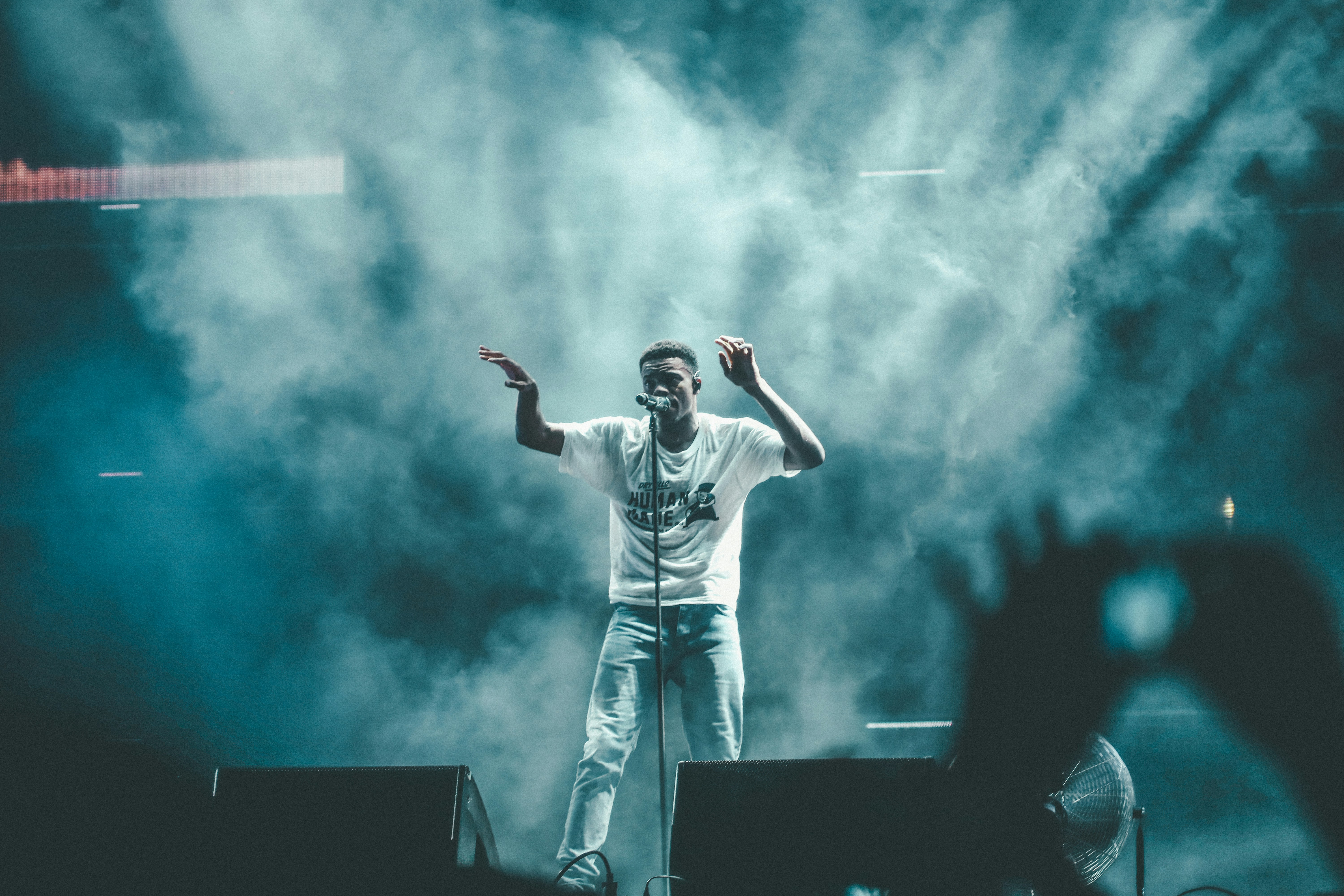 man performing on stage