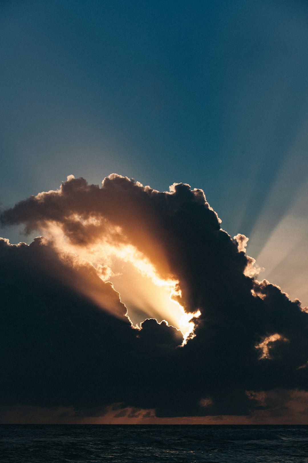 sun covered with dark clouds