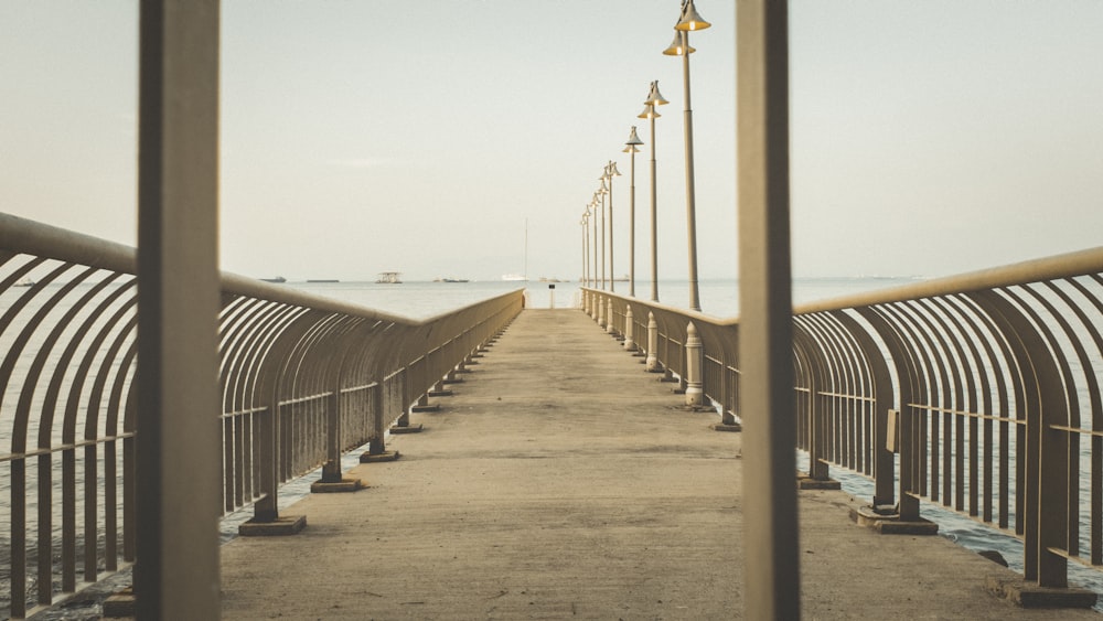 empty gray railings dock