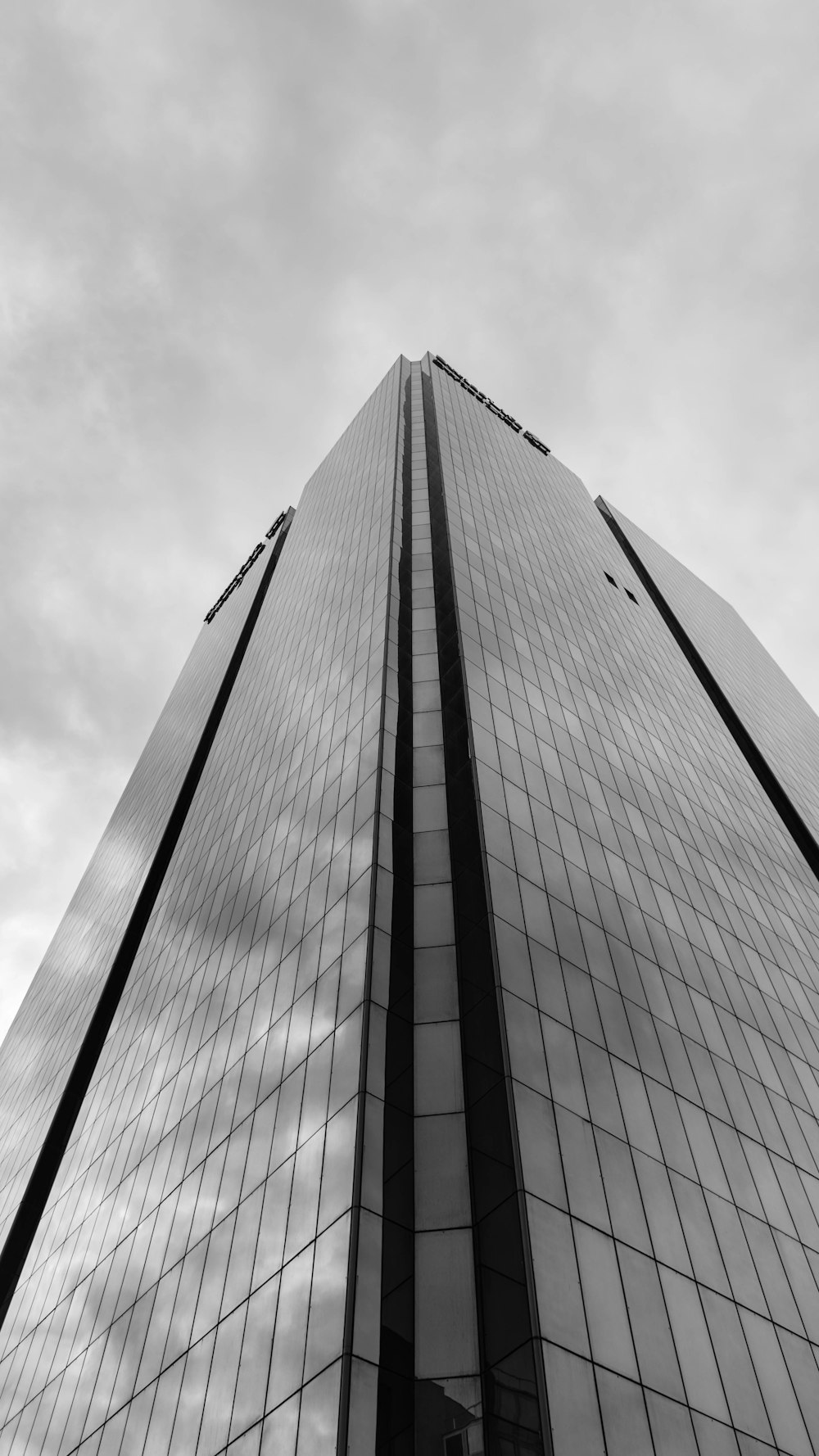 low angle of glass tall building