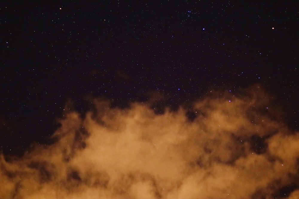 white cloud during night time