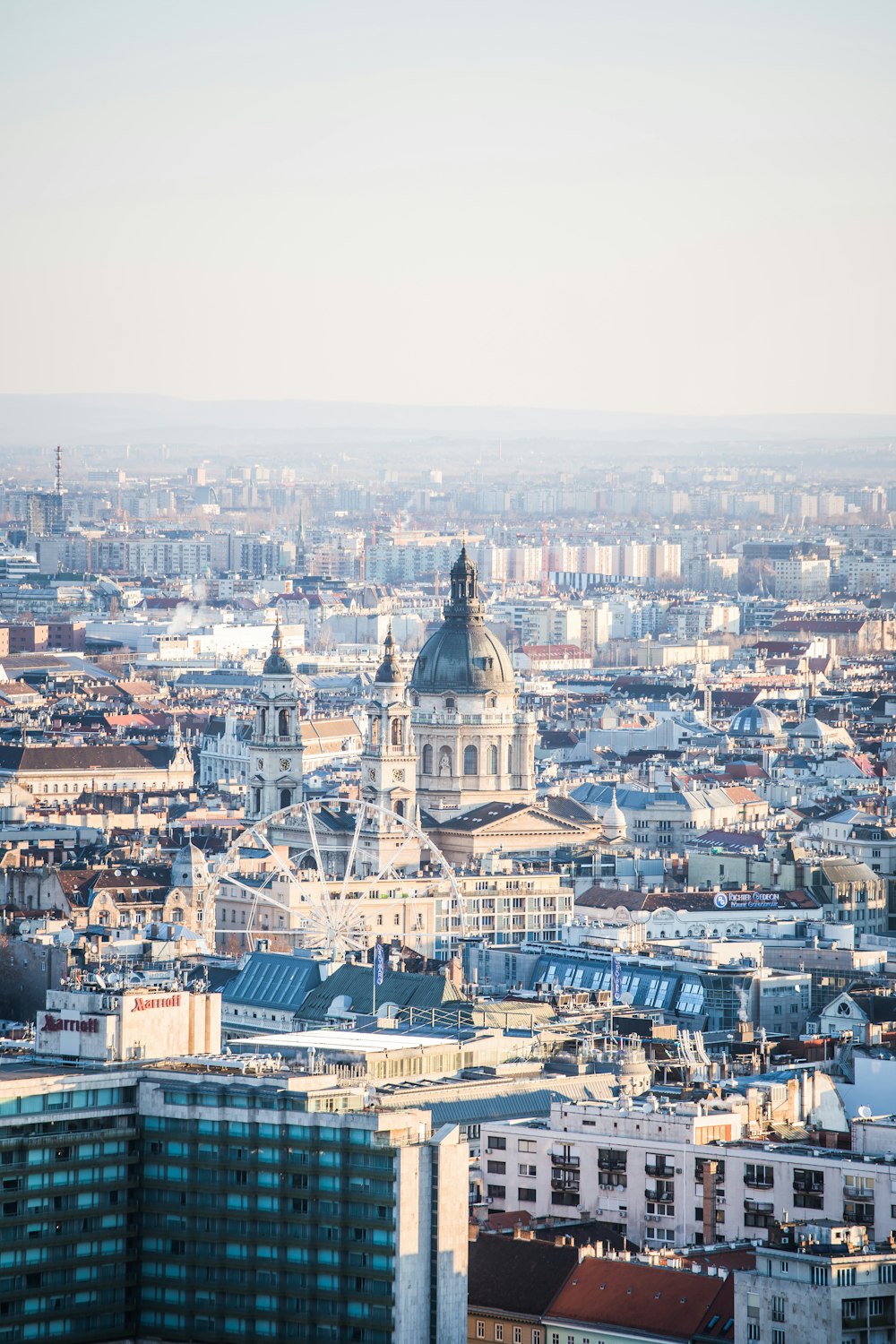 a view of a city from the top of a building