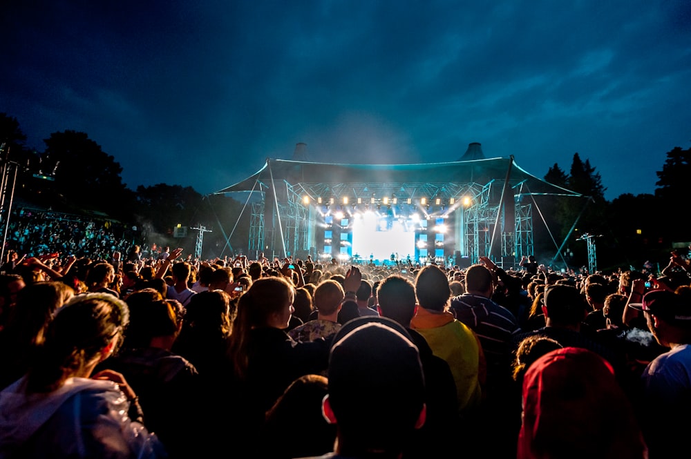 crowd in front of stage